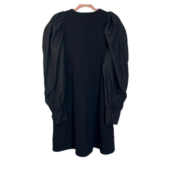 NWT Area Stars Black A-line Puffy Sleeves w/ Pockets Midi Shift Dress Size S - Picture 3 of 7